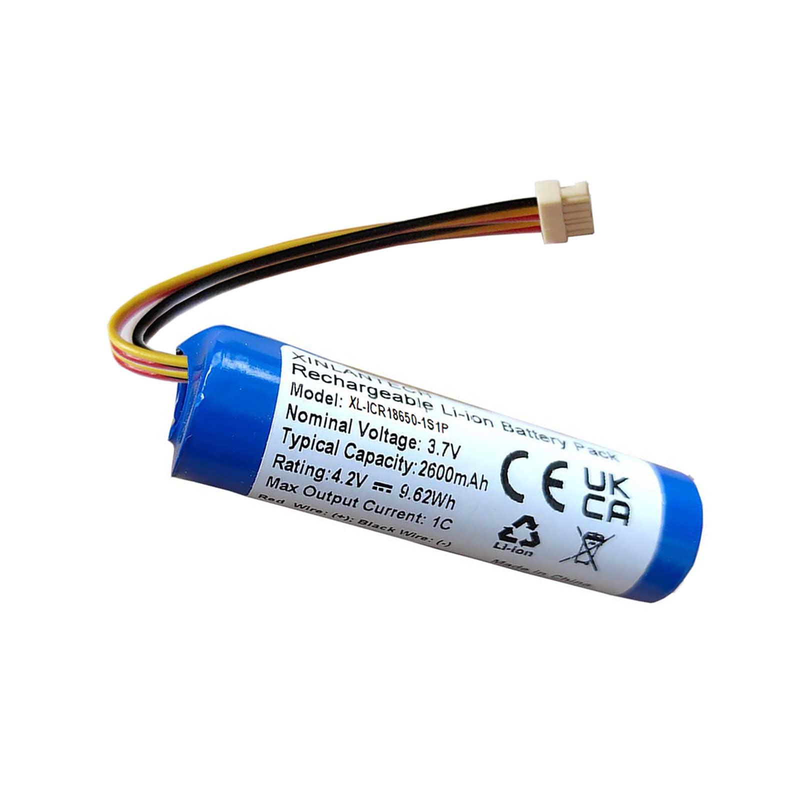 Amazon.com: XINLANTECH 1ICR19/66 3.7v 2600mAh Battery Replacement